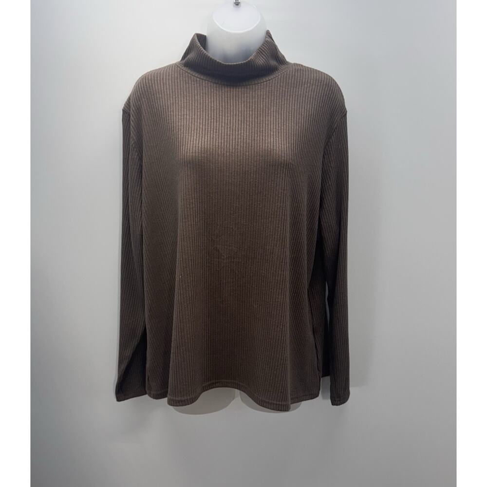 Coco+Carmen Brown Knit Ribbed Turtle Neck Women's Size XXL New With Tags